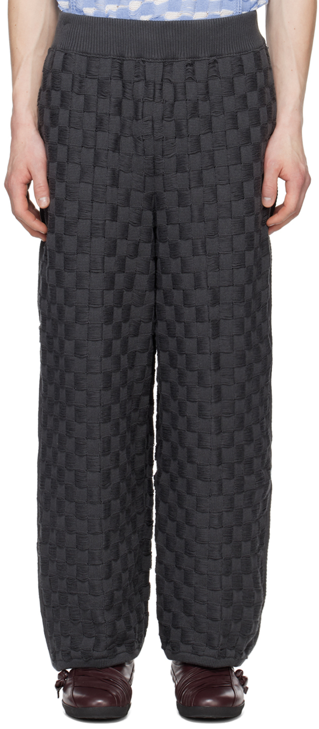 Isa Boulder Ssense Exclusive Gray Chess Trousers In Slate