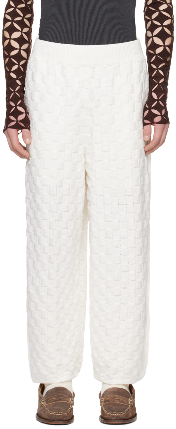 Isa Boulder Ssense Exclusive White Chess Trousers In Chalk