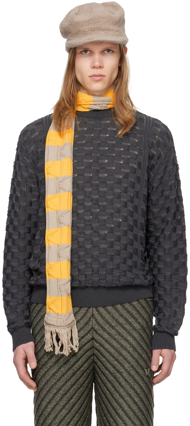 Isa Boulder Ssense Exclusive Gray Chess Sweater In Slate