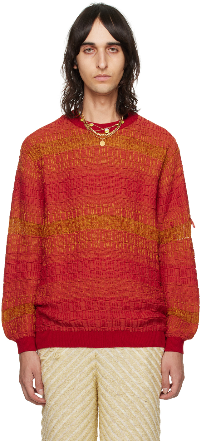 SSENSE Exclusive Orange Pixel Sweater