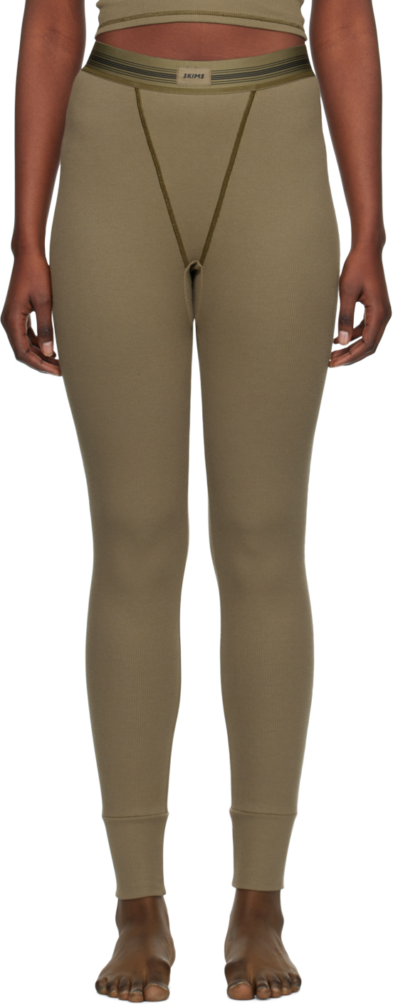 Womens Skims green Cotton Ribbed Leggings | Harrods # {CountryCode}