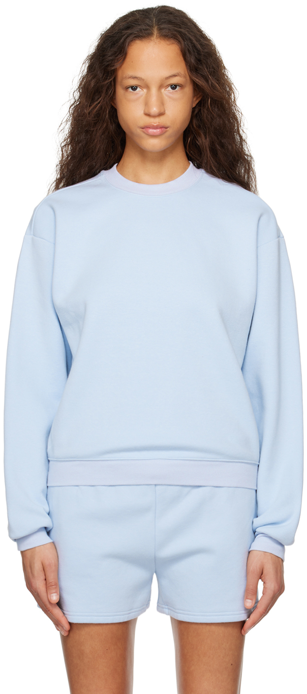 Blue Cotton Fleece Classic Sweatshirt