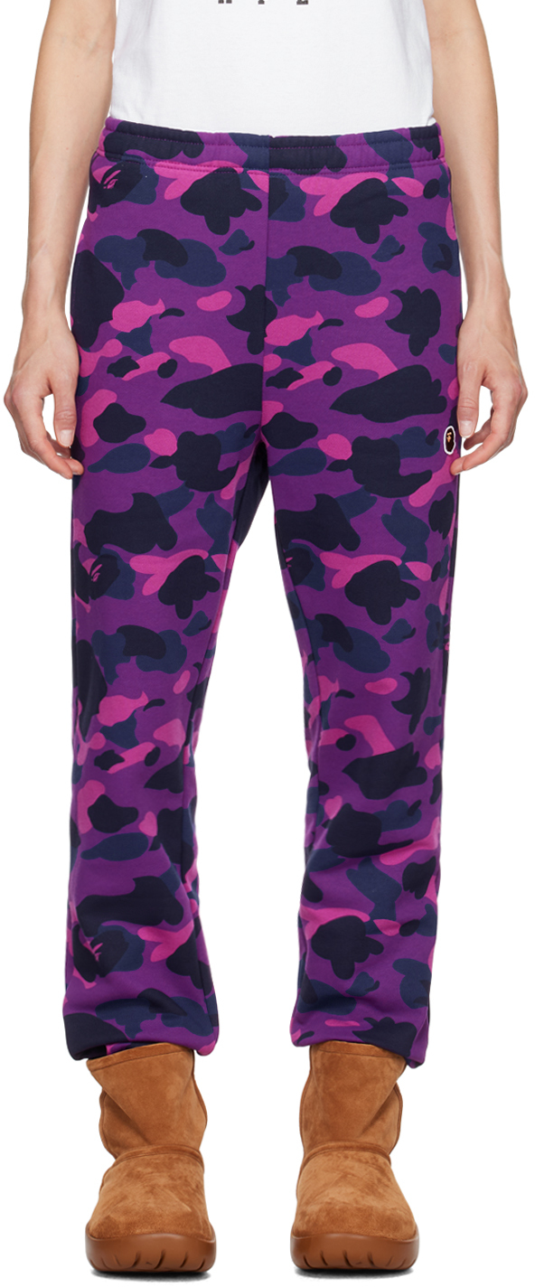 BAPE PURPLE COLOR CAMO SWEATPANTS 