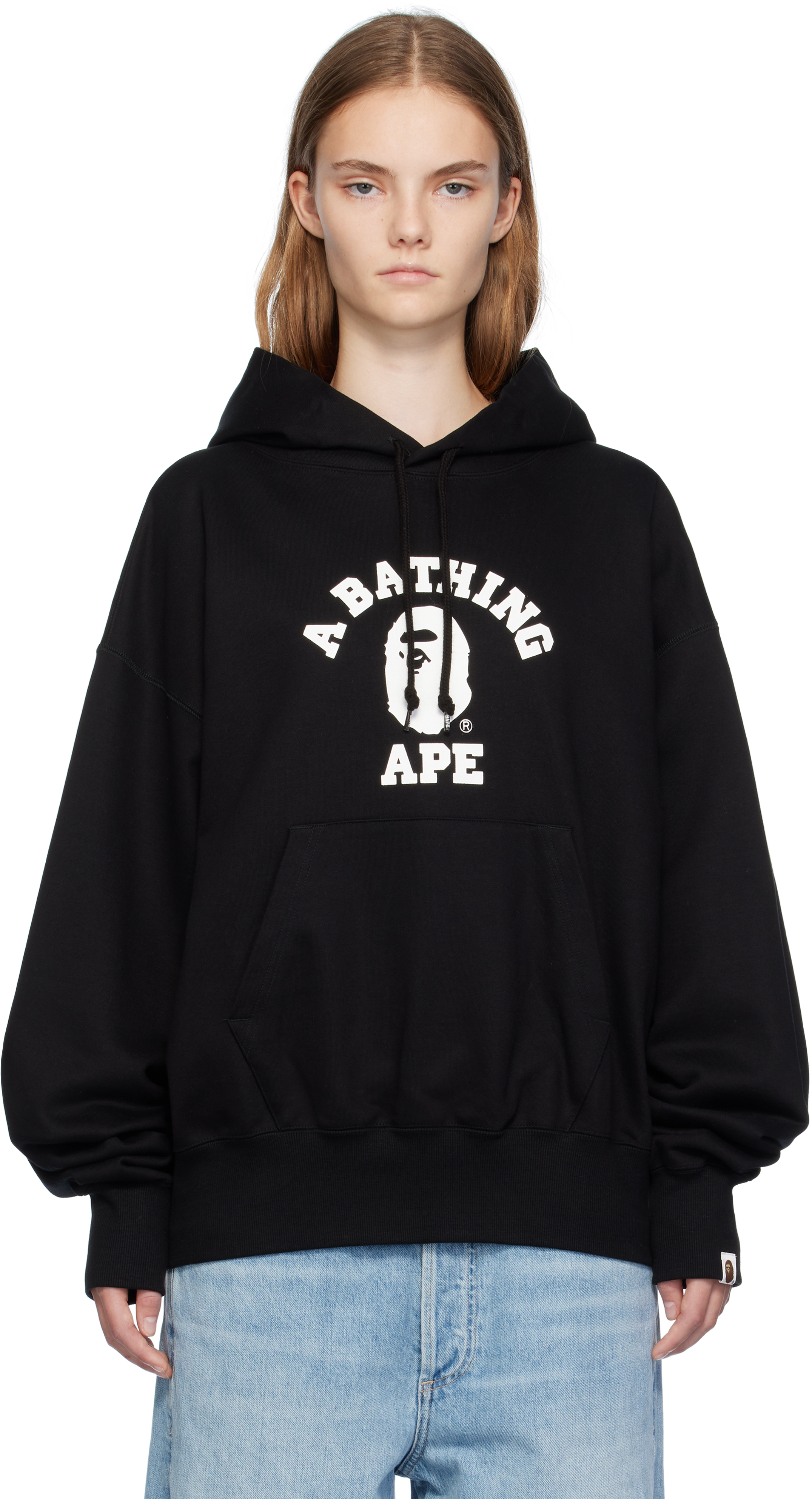 Black College Pullover Hoodie