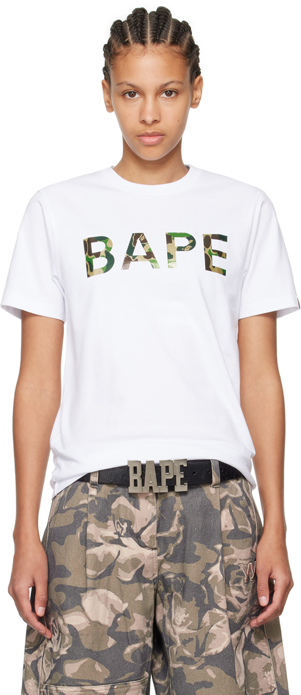 White ABC Camo Glitter T-Shirt