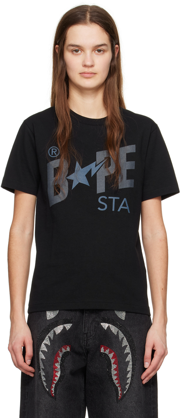 Shop Bape Black ' Sta' T-shirt