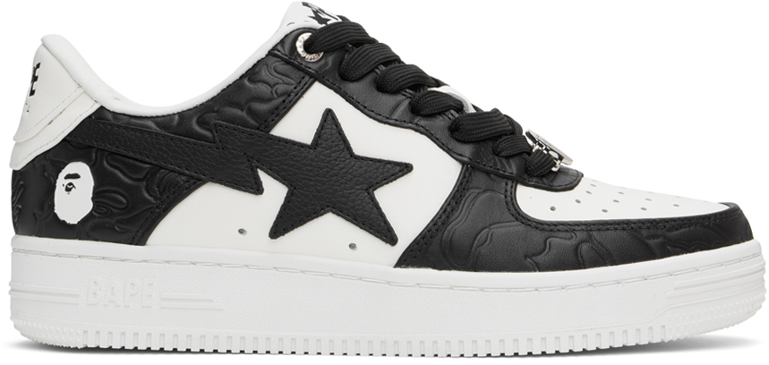 Shop Bape White & Black Sta #4 M1 Sneakers