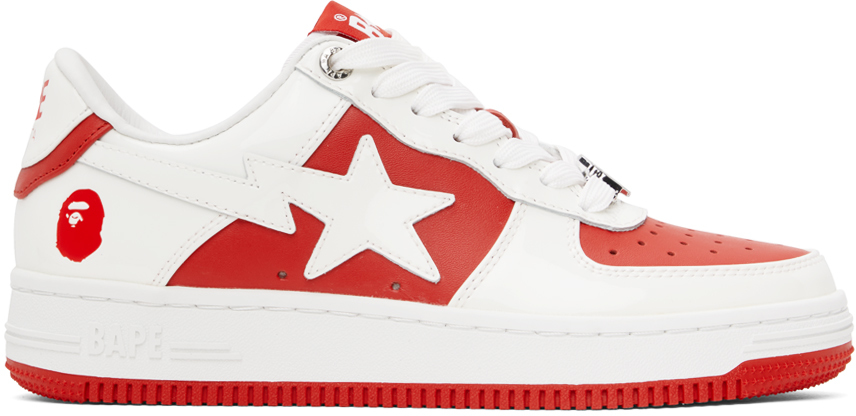 White & Red STA #6 Sneakers