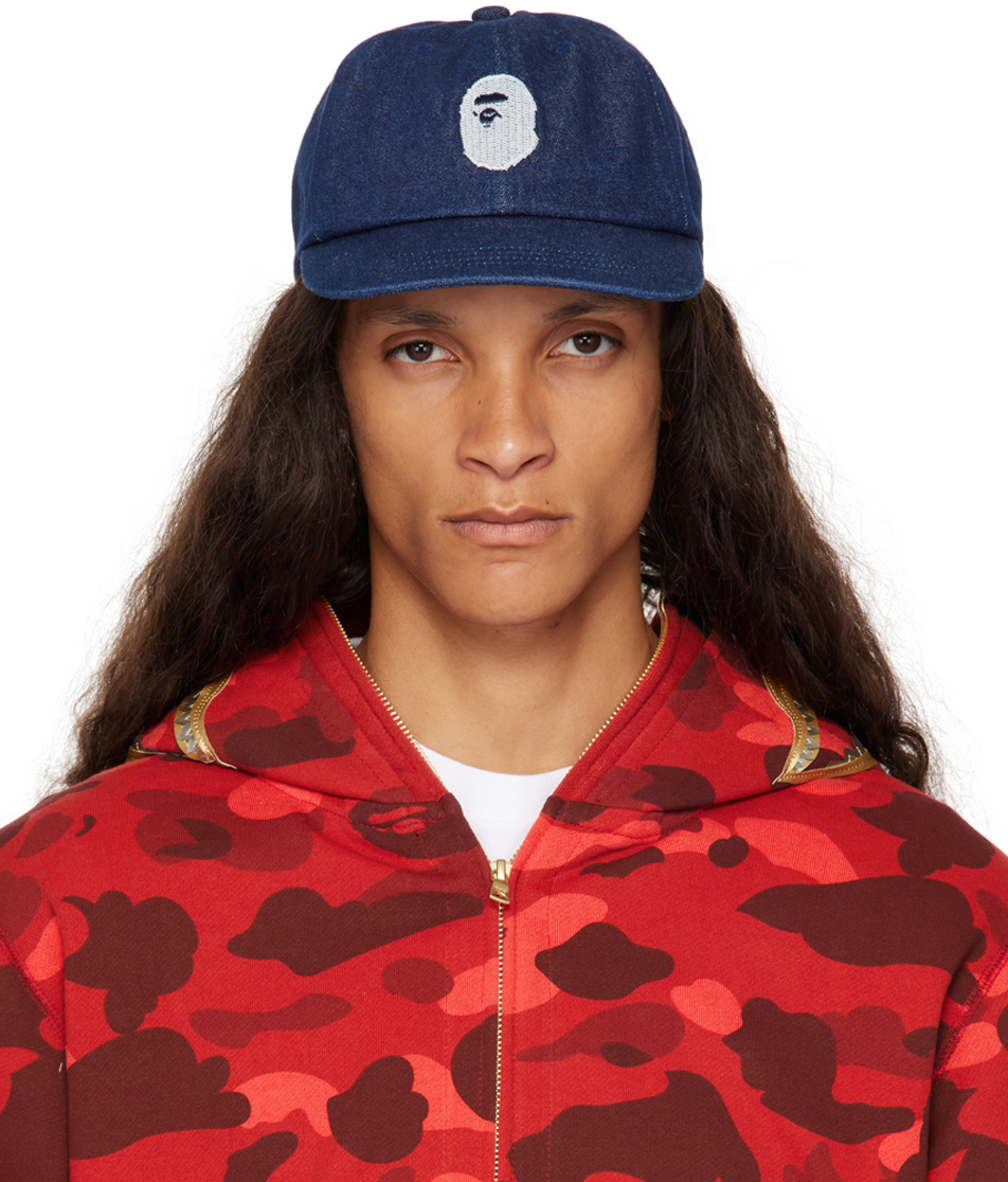 BAPE: Navy Ape Head Cap | SSENSE