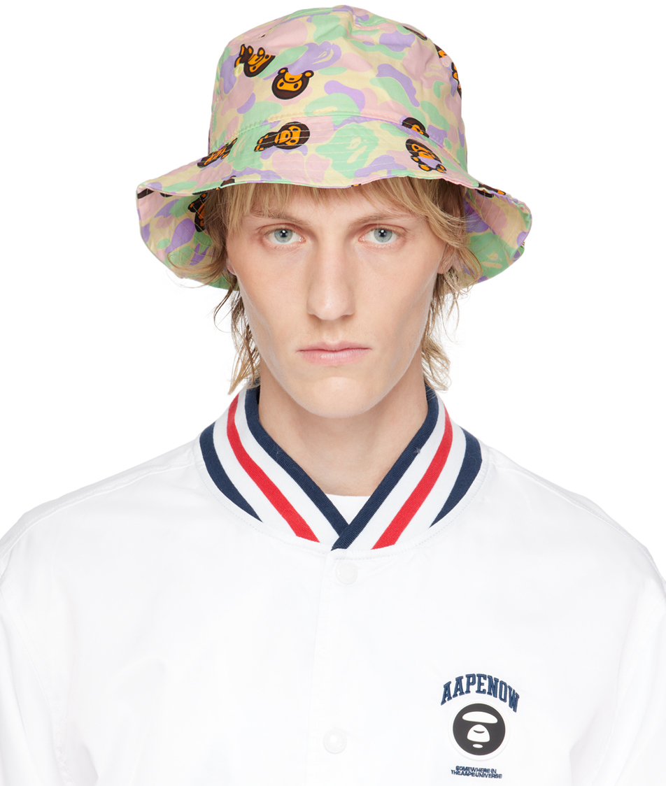 Shop Bape Multicolor Baby Milo Bucket Hat In Ivt