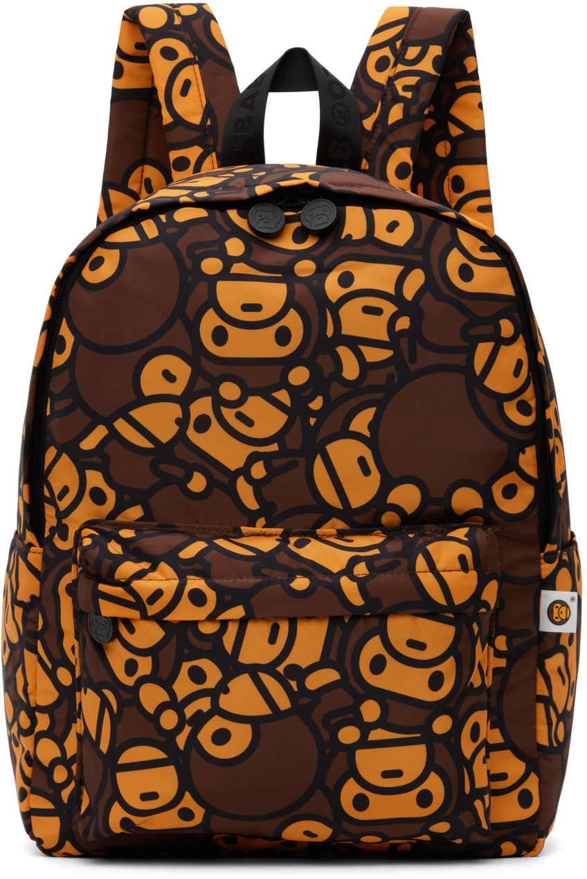 BAPE: Orange & Brown Baby Milo Backpack | SSENSE