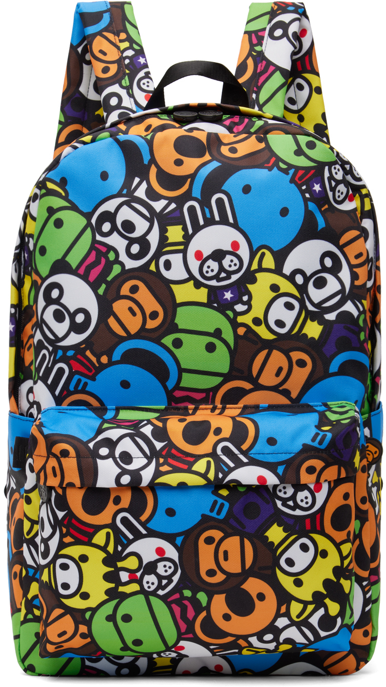 Bape Multicolor Baby Milo Large Backpack In Blue
