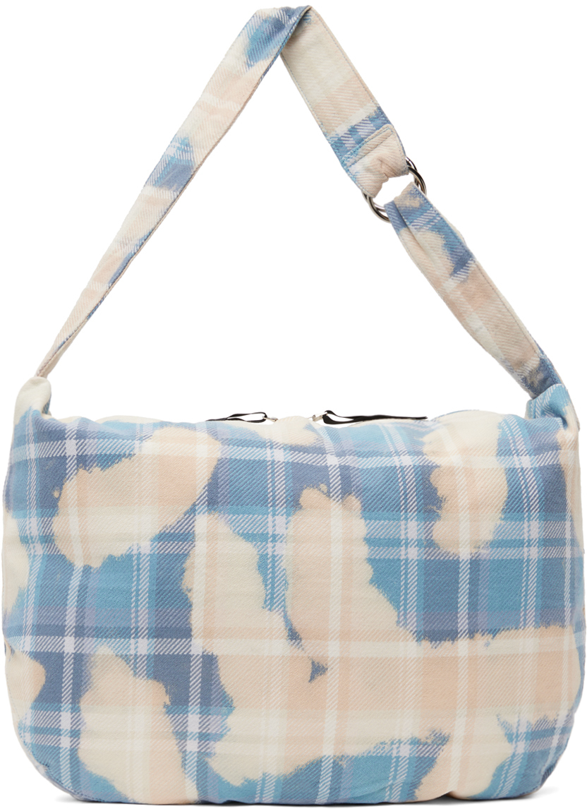 Off-White & Blue Bleached Bape Check Furoshiki Bag