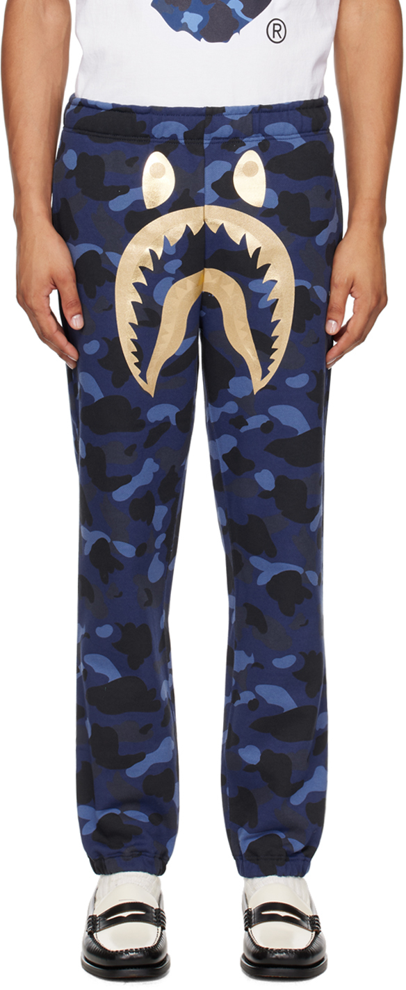 Navy Color Camo Shark Sweatpants