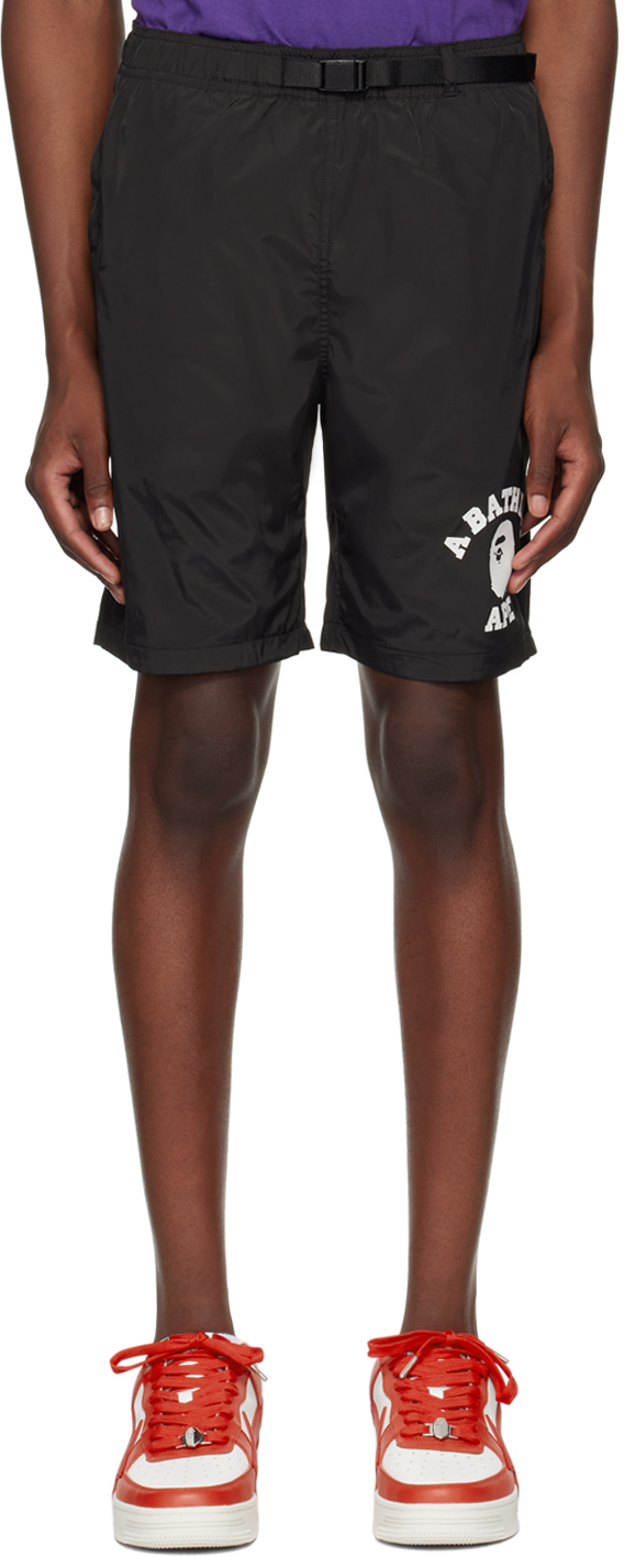 Black College Beach Shorts