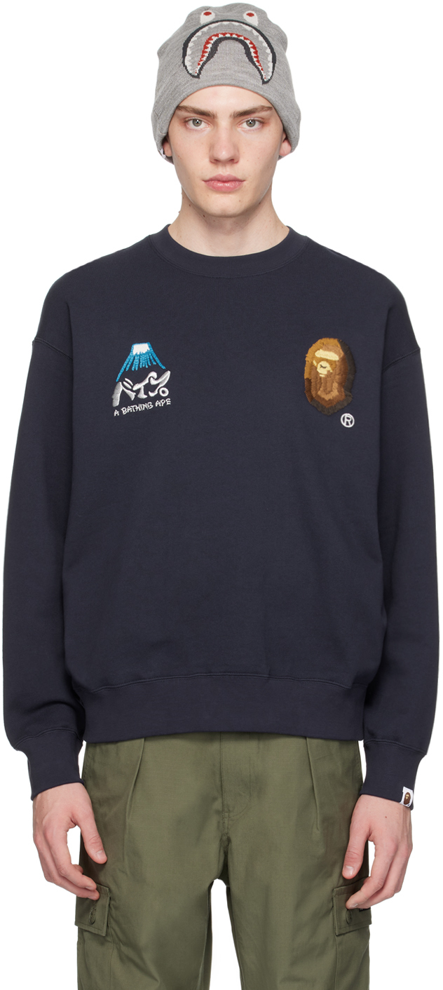 Shop Bape Navy Souvenir Sweatshirt