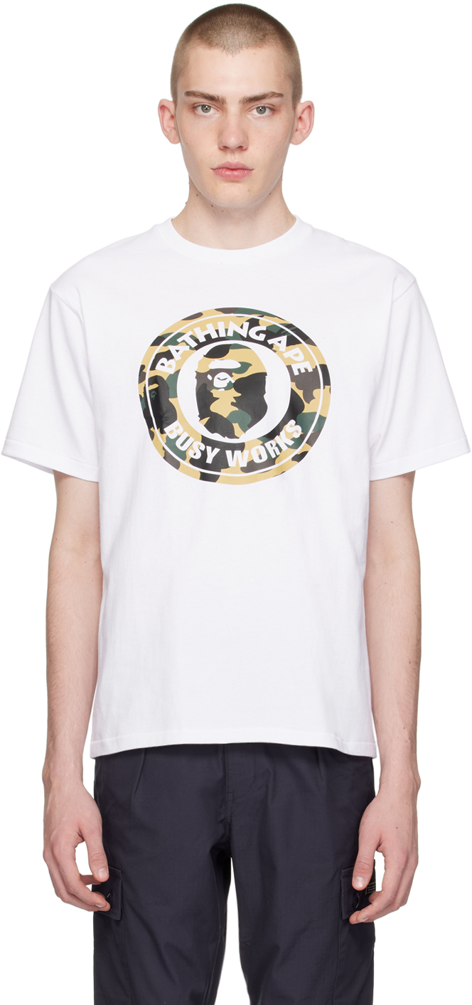 White 1st Camo 'Busy Works' T-Shirt