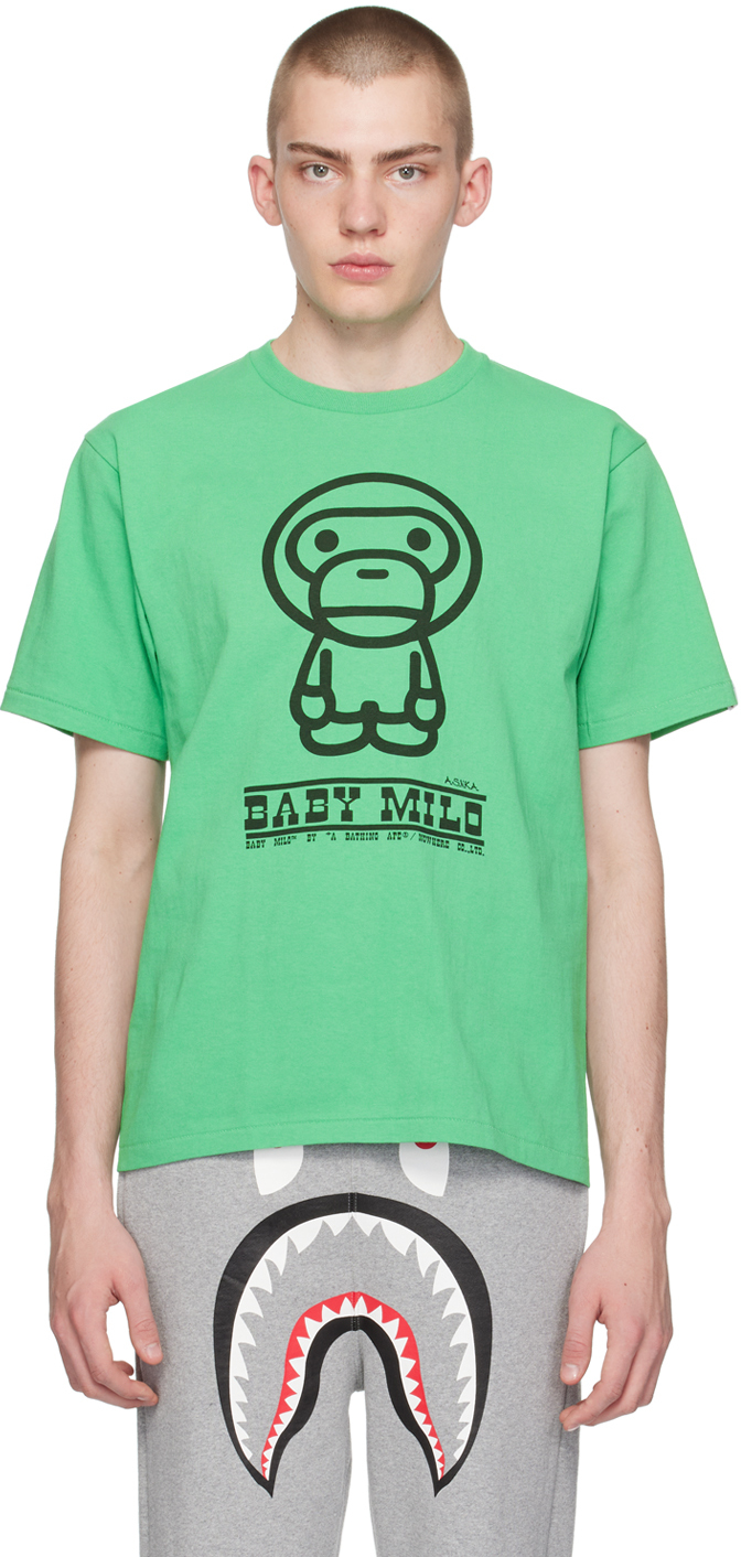 BAPE: Green Classic Baby Milo T-Shirt | SSENSE