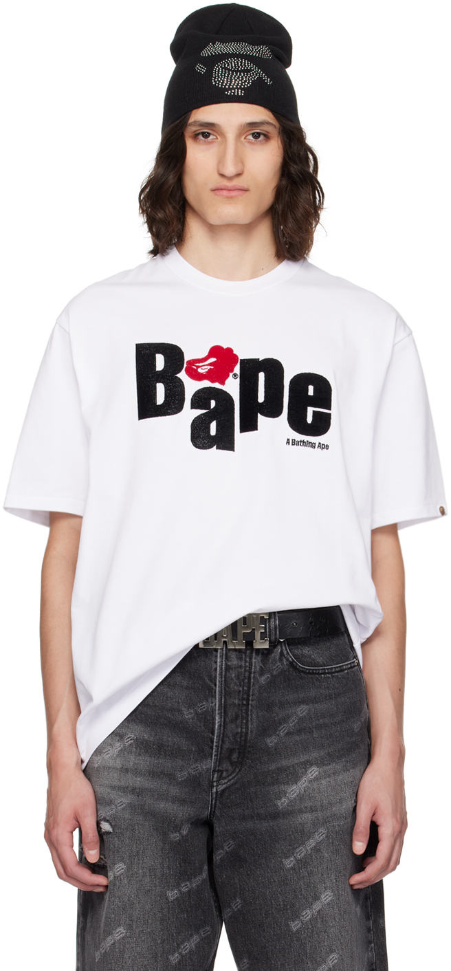 Bape White Heart Ape Head T-shirt