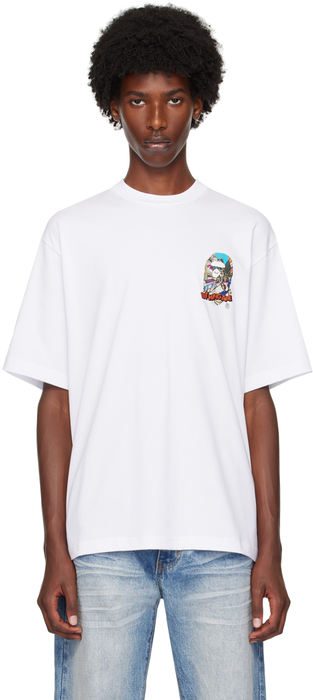 Shop Bape White Comic Art Ape Head T-shirt