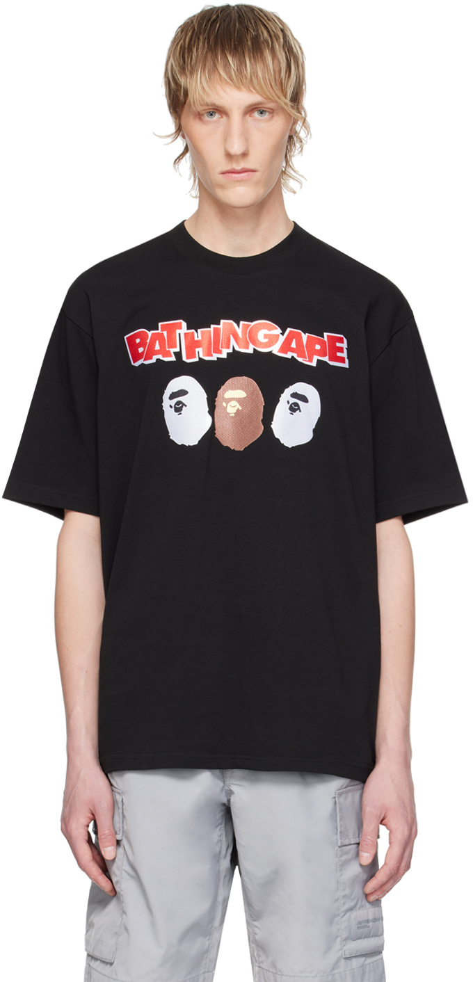 Black Triple Ape Head T-Shirt