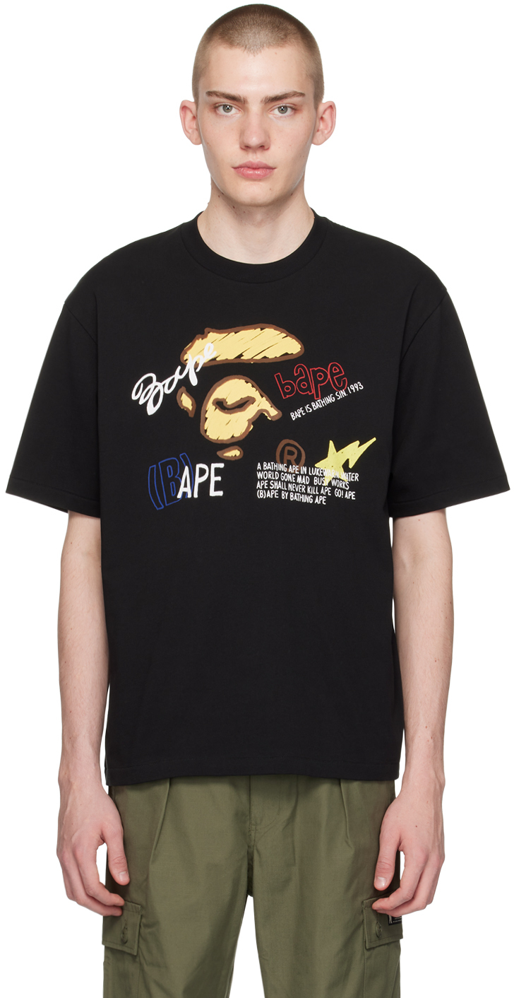 BAPE: Black Relaxed-Fit T-Shirt | SSENSE