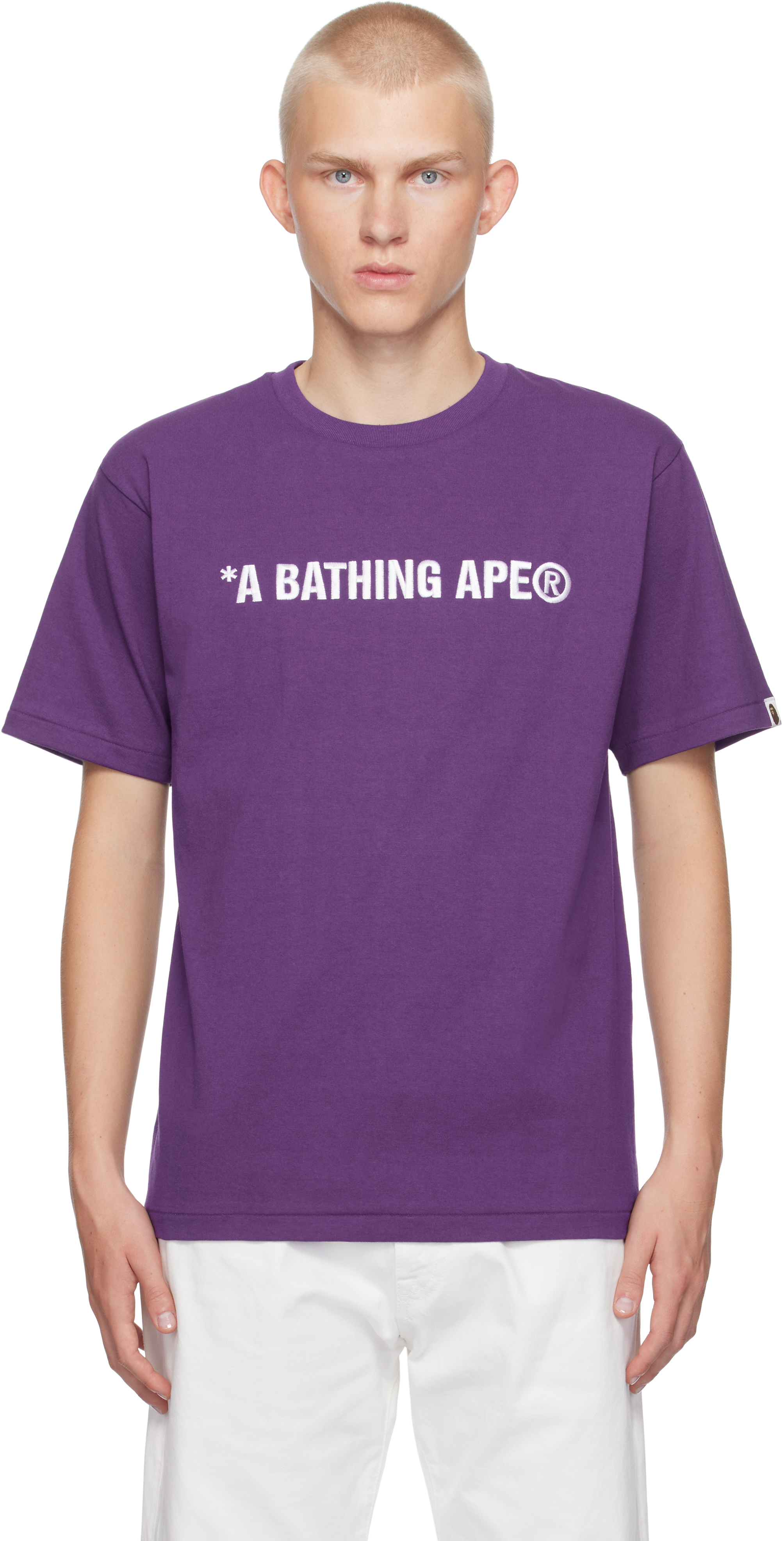 A Bathing Ape Logo Tee Purple Purple XL