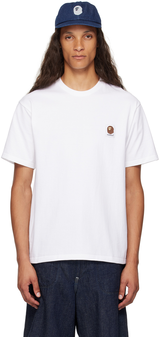 BAPE WHITE APE HEAD LABEL T-SHIRT 