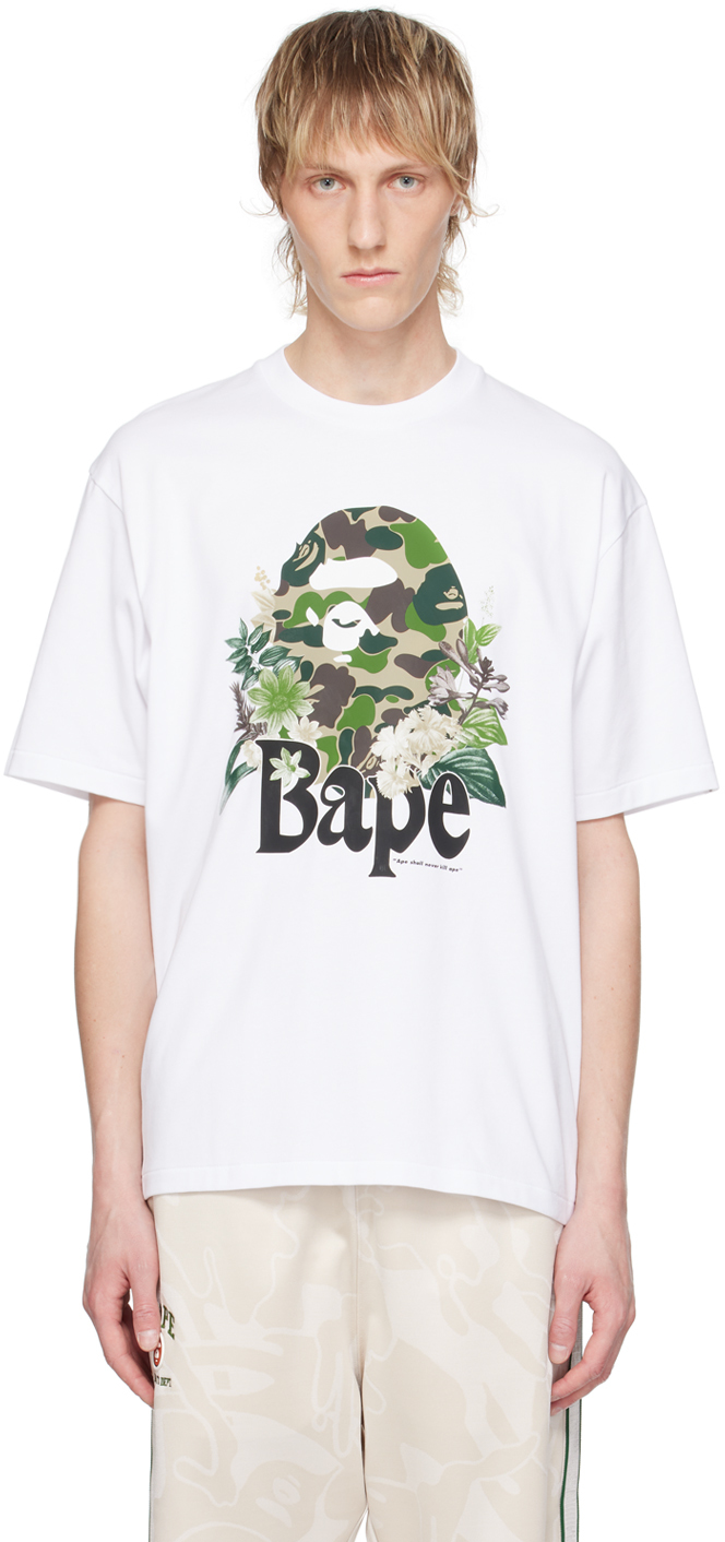 Bape White Flora Big Ape Head T-shirt