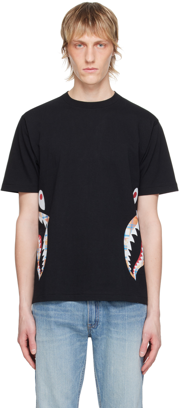 Shop Bape Black Side Shark T-shirt