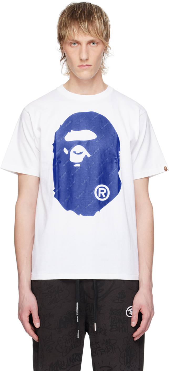 Shop Bape White Hexagram Big Ape Head T-shirt