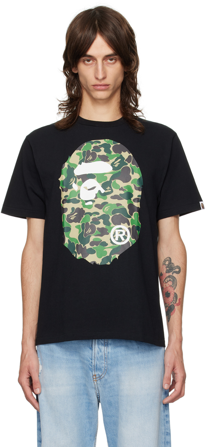 BAPE Black Green ABC Camo Big Ape T Shirt