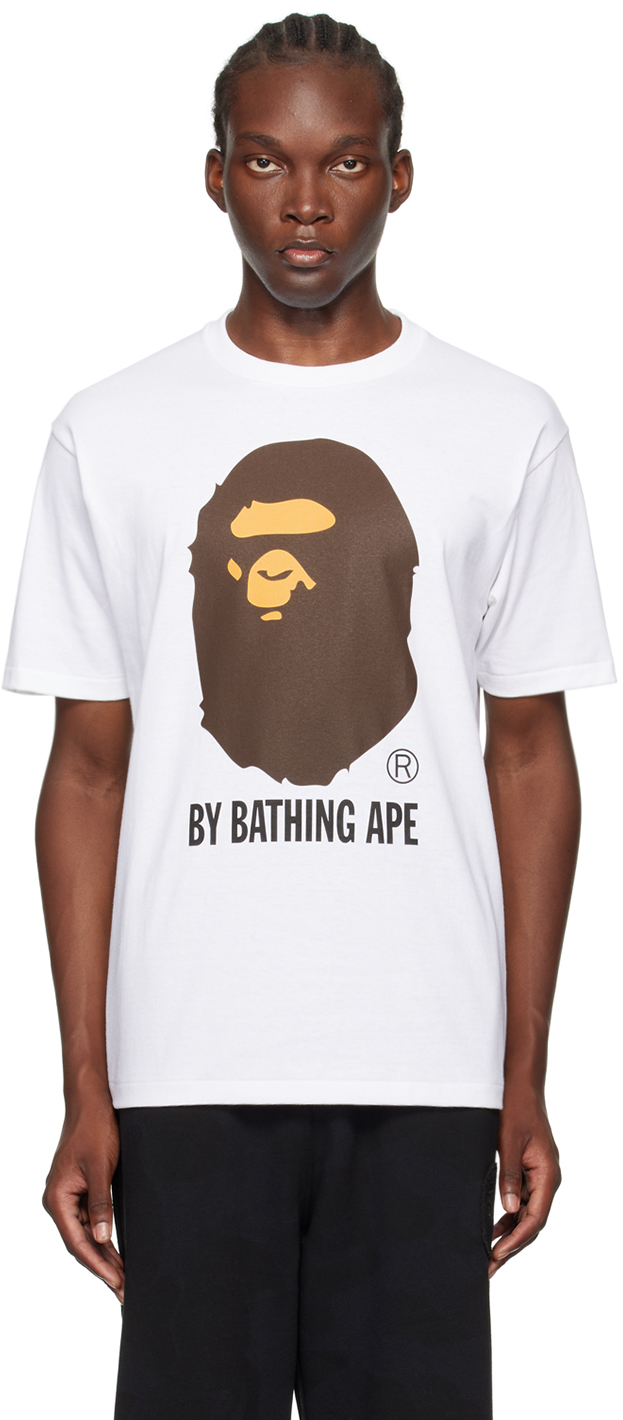 BAPE: White 'By Bathing Ape' T-Shirt | SSENSE