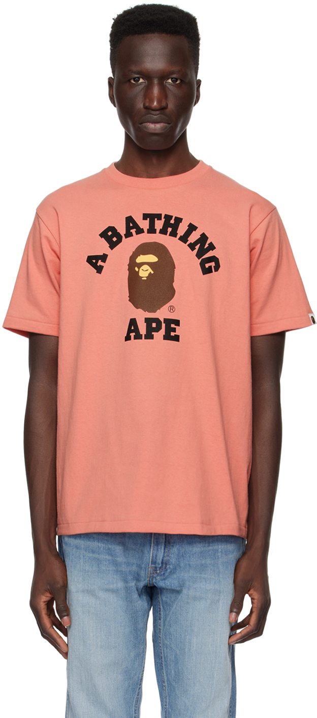 Shop Bape Pink College T-shirt