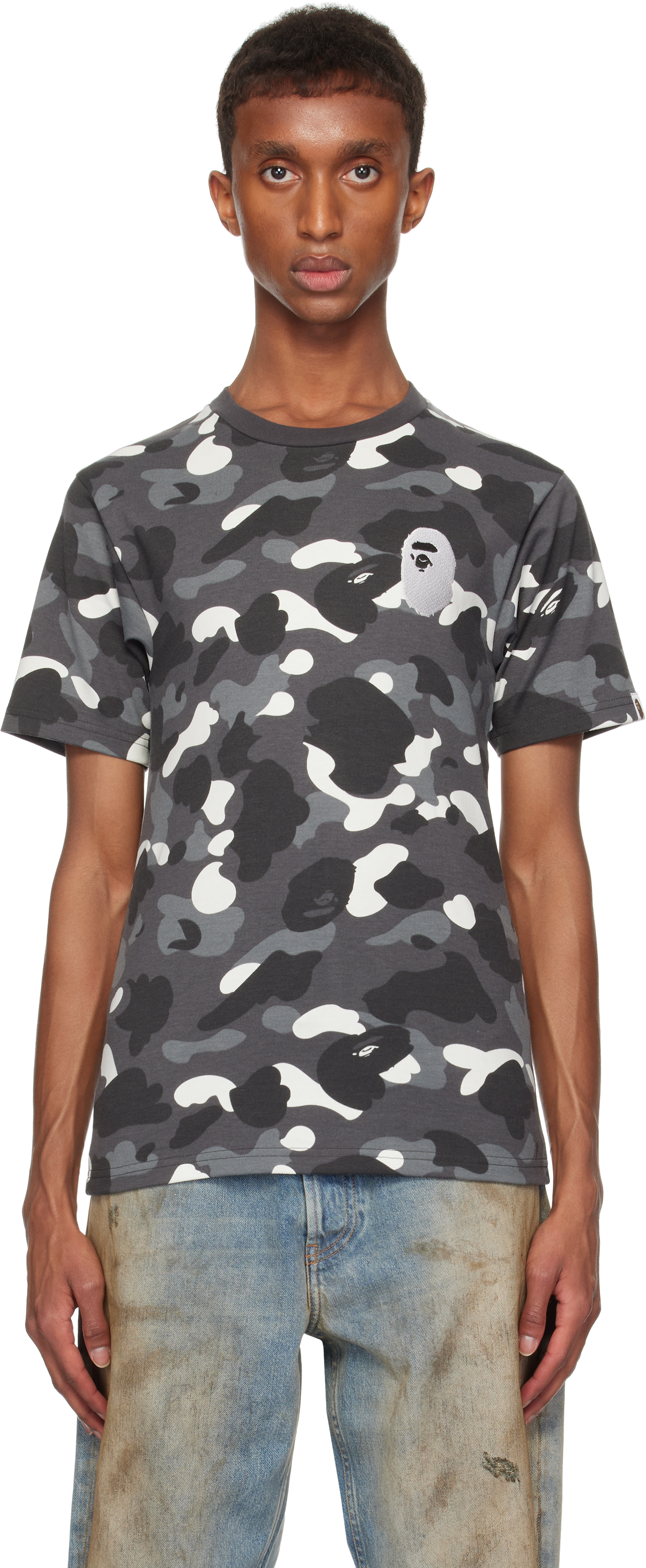 Black City Camo Large Ape Head T-shirt