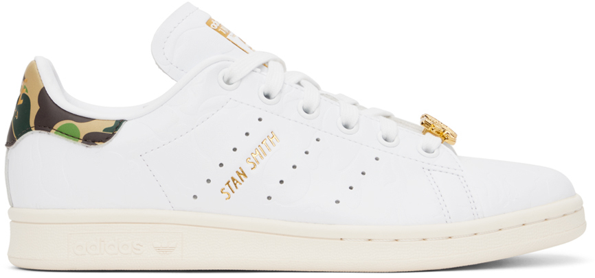 Bape White Adidas Originals Edition Sneakers In Ftwr White/ftwr Whit