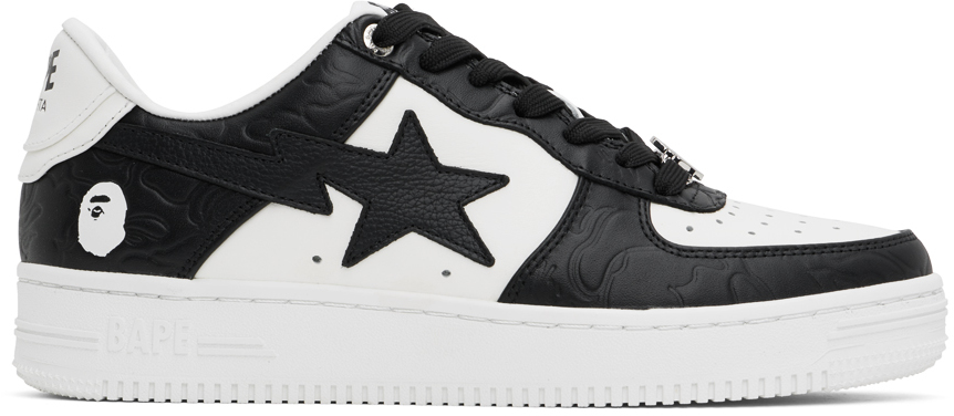 Shop Bape Black & White Sta #4 Sneakers