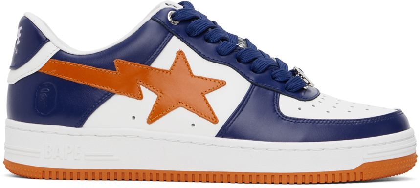 Shop Bape Blue & Orange Sta #3 Sneakers