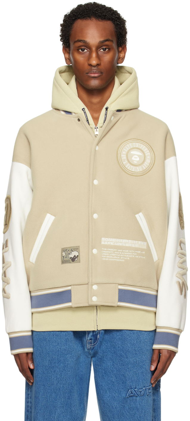 Aape By A Bathing Ape Beige Embroidered Jacket In Bgx