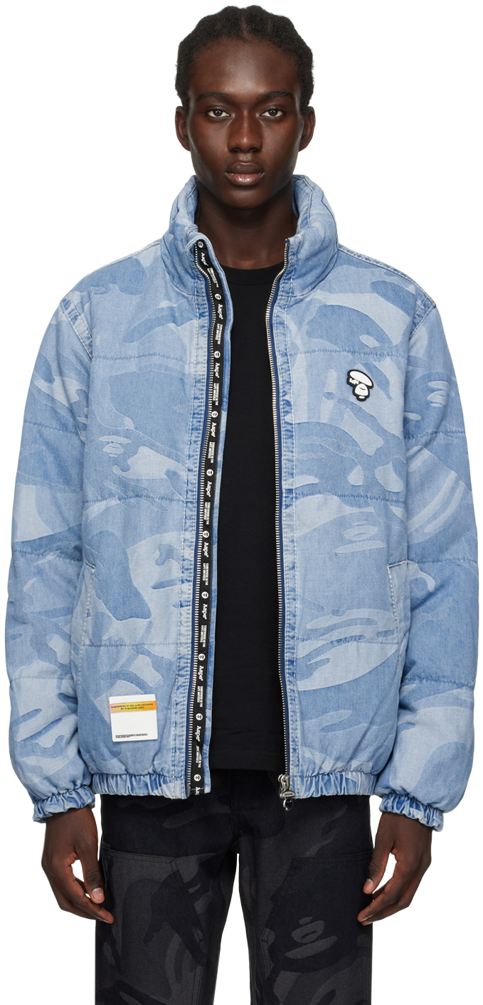 Blue Graphic Down Jacket