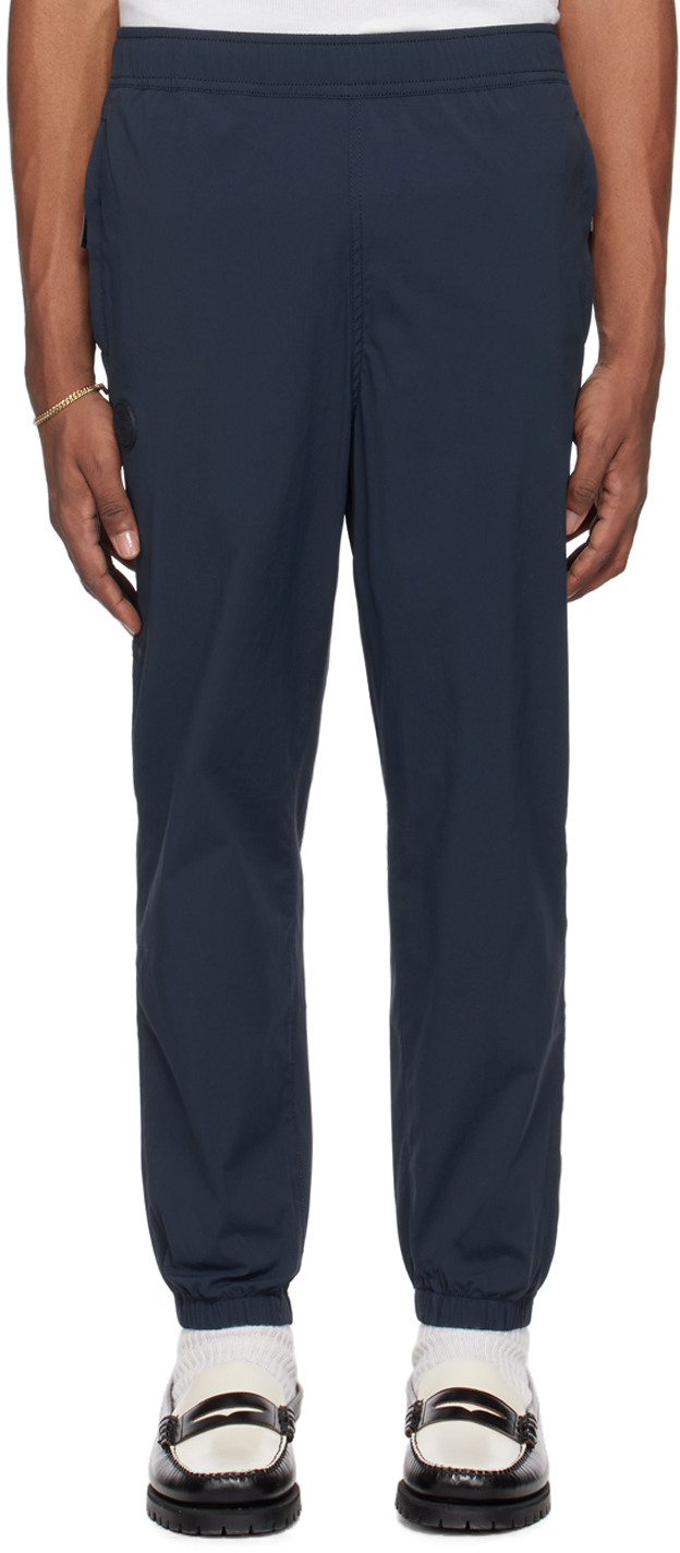 Shop Aape By A Bathing Ape Navy Pocket Sweatpants In Nyx Navy