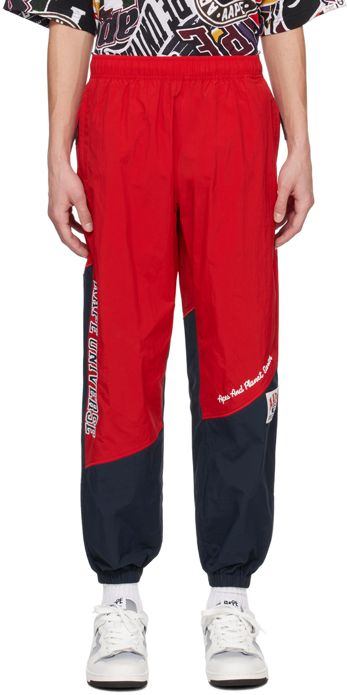 Aape By A Bathing Ape Red Paneled Track Trousers In Rdl Light Red
