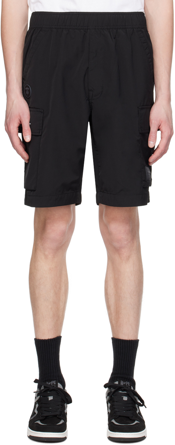 Shop Aape By A Bathing Ape Black Drawstring Shorts In Bkx Black