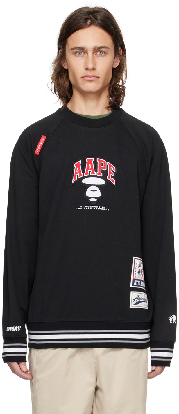 Aape By A Bathing Ape Black Patch Sweatshirt In Bkx Black