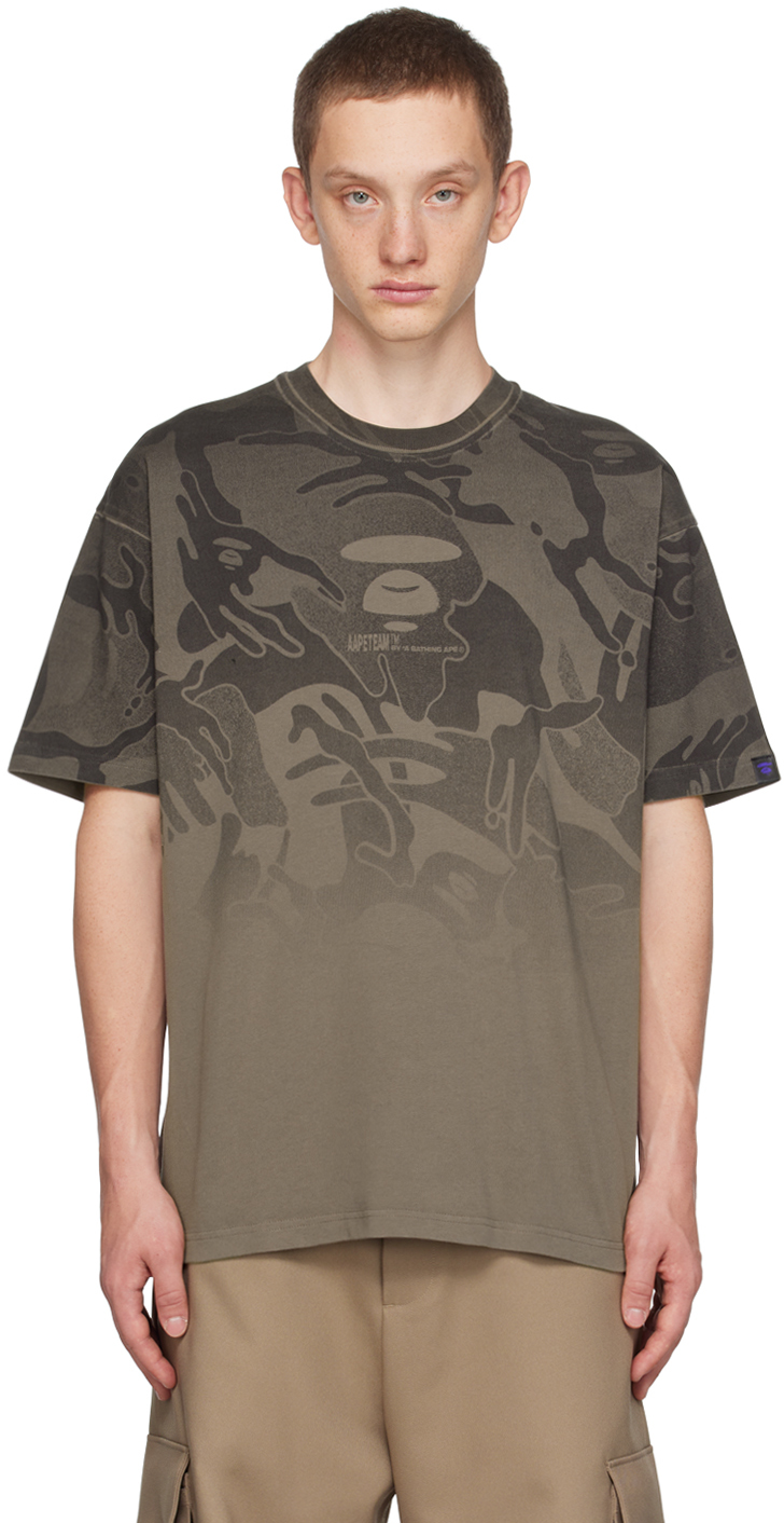 AAPE by A Bathing Ape Gray Printed T-Shirt