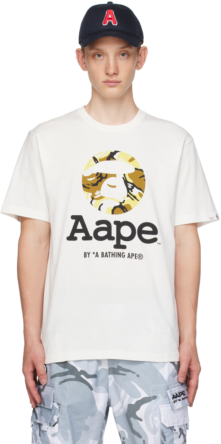 AAPE by A Bathing Ape Off-White Moonface Camo T-Shirt