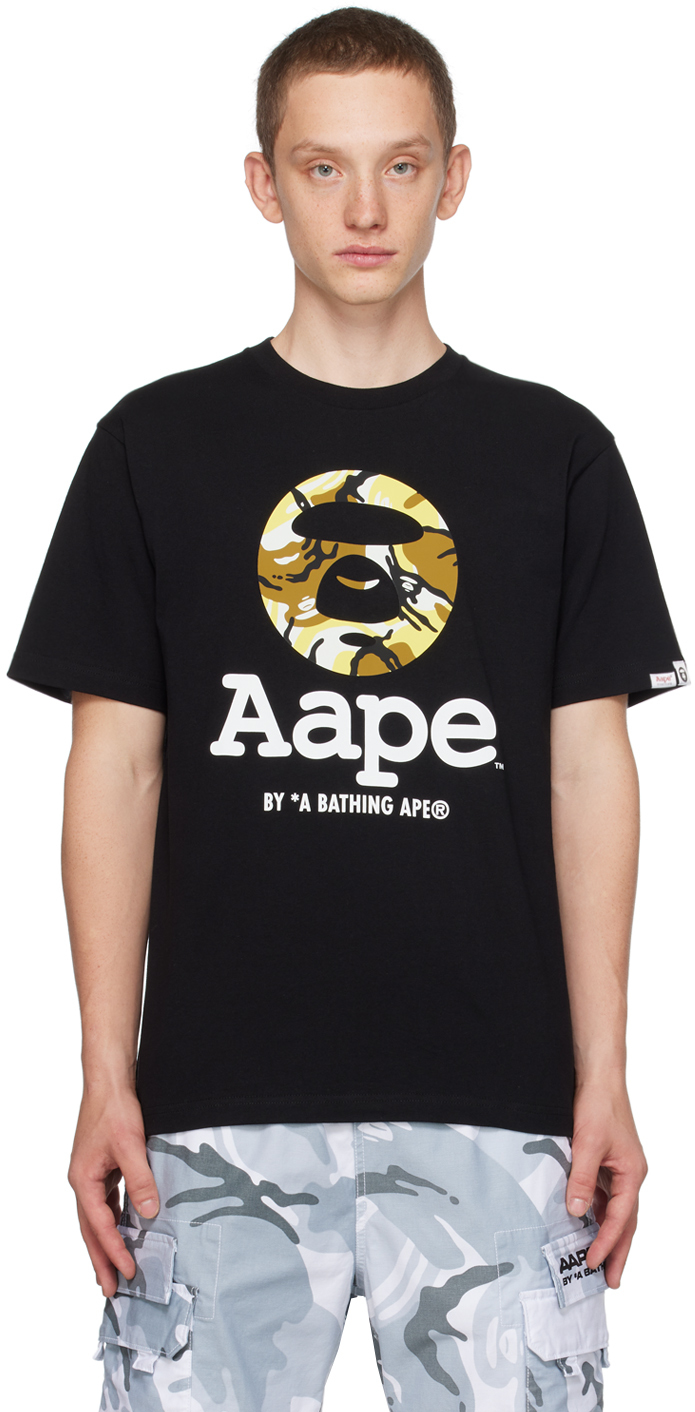 Aape By A Bathing Ape Logo-print Cotton T-shirt In Schwarz