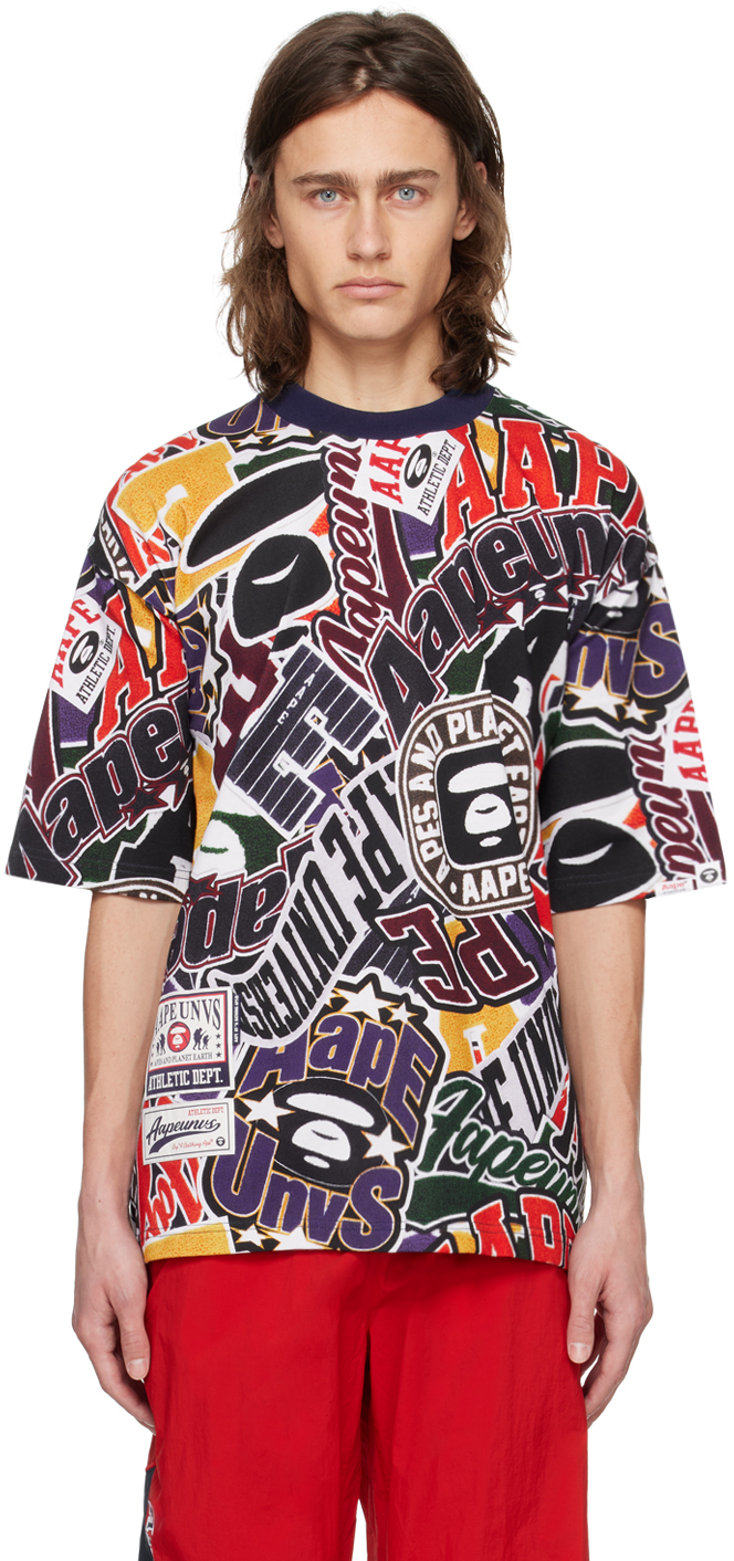Aape By A Bathing Ape Multicolor Printed T-shirt In Mlx Multi