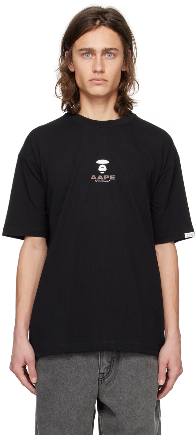 Aape By A Bathing Ape Black Bonded T-shirt In Bkx Black
