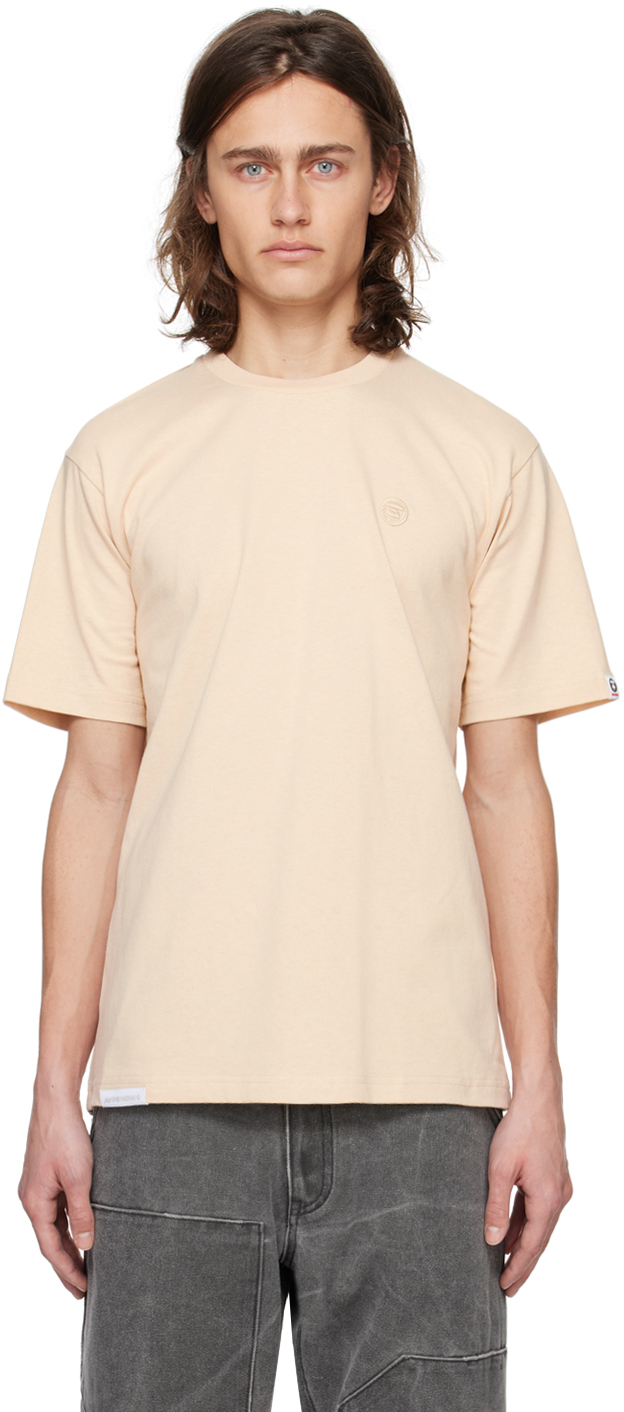 Aape By A Bathing Ape Beige Embroidered T-shirt In Bgl Light Beige